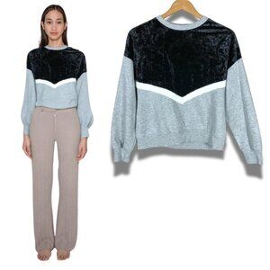 FRESHMAN 1996 Black Velvet Front Fleece Gray Sweatshirt NWT